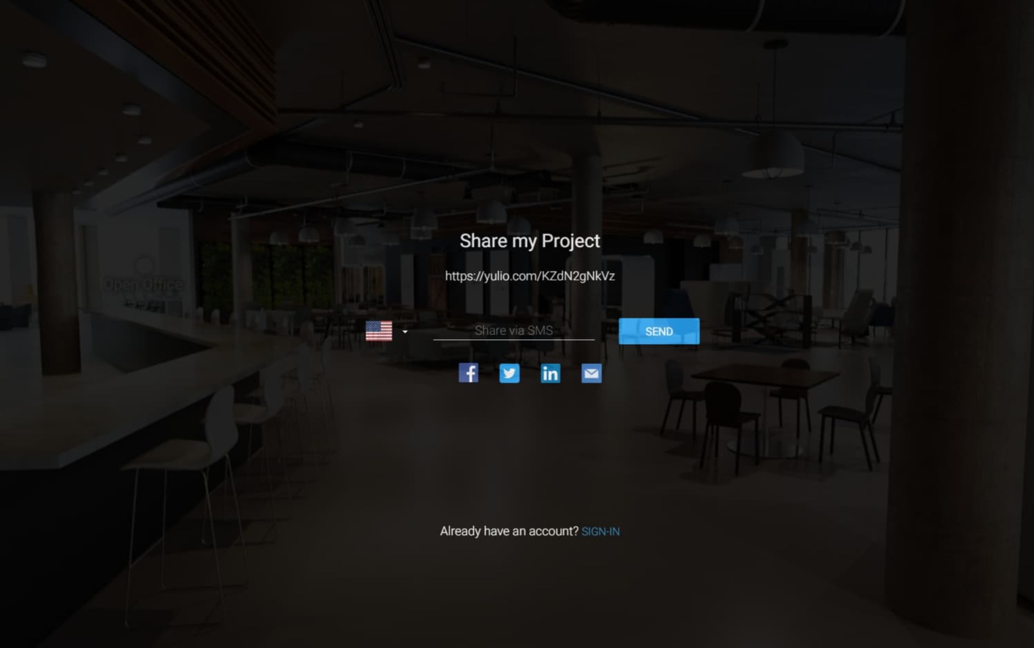 Infinite Showroom - Sharing Options